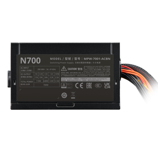 ALIMENTATORE COOLER MASTER ELITE NEX 700W BLACK - immagine 3