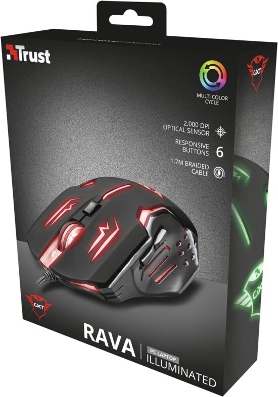 Mouse Trust GXT 108 Rava Gaming Illuminato - immagine 3